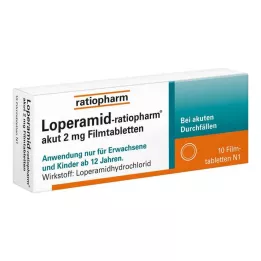 LOPERAMID-ratiopharm akut 2 mg filmtabletta, 10 db