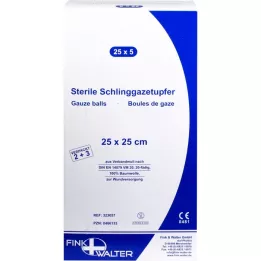 SCHLINGGAZETUPFER 25x25 cm steril 2+3, 25x5 db