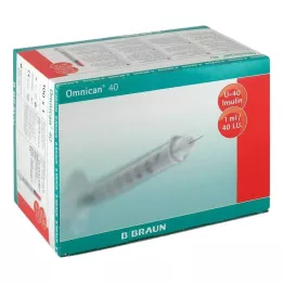 OMNICAN Inzulinfecskendő 1 ml U40 kanüllel 0,30x8 mm egyszemélyes, 100X1 db