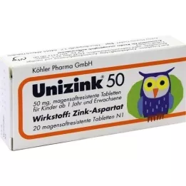 UNIZINK 50 gyomor -rezisztens tabletta, 20 db
