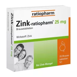 ZINK-RATIOPHARM 25 mg-os pezsgőtabletta, 20 db
