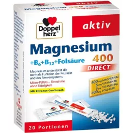 DOPPELHERZ Magnézium+B -vitaminok DIRECT Pellet, 20 db