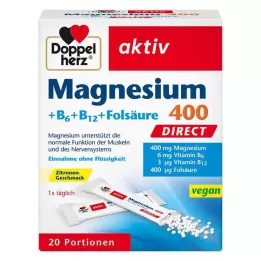 DOPPELHERZ Magnézium+B-vitaminok DIRECT Pellet, 20 db