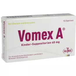 VOMEX A gyermekek kúpjai 40 mg, 10 db