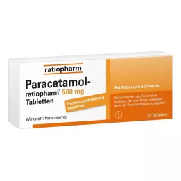 PARACETAMOL-ratiopharm 500 mg tabletta, 20 db