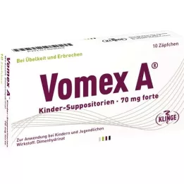 VOMEX A gyermekek kúpjai 70 mg Forte, 10 db
