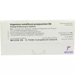 ARGENTUM METALLICUM Praeparatum D 8 ampulák, 8 db