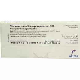 STANNUM METALLICUM Praeparatum D 10 ampulok, 8x1 ml