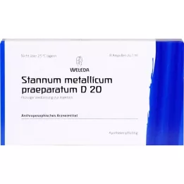 Stannum találkozott. Praepara. D 20 ampullák, 8x1 ml
