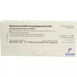 STANNUM METALLICUM Praeparatum D 30 ampulok, 8x1 ml