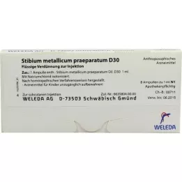 STIBIUM METALLICUM PRAEPARATUM D 30 ampul, 8x1 ml