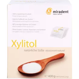 MIRADENT Xilitol cukorhelyettesítő por tasakok, 100x4 g