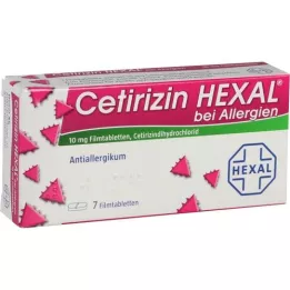 CETIRIZIN HEXAL Film -bevonatú tabletták allergiákon, 7 db