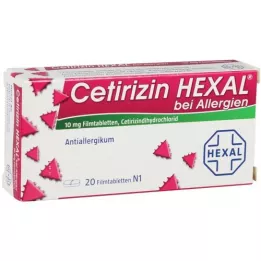 CETIRIZIN HEXAL Film -bevonatú tabletták allergiákon, 20 db