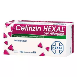 CETIRIZIN HEXAL Film -bevonatú tabletták allergiákon, 100 ST