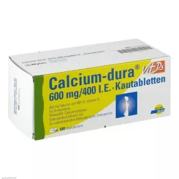 CALCIUM DURA Vit D3 600 mg/400 I.E. rágótabletta, 100 db