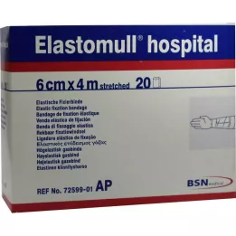 ELASTOMULL kórházi 6 cmx4 m-es rugalmas rögzítő kötés fehér, 20 db