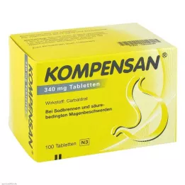 KOMPENSAN Tabletta 340 mg, 100 db