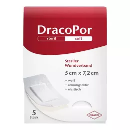 DRACOPOR Sebtapasz 5x7,2 cm steril, 5 db