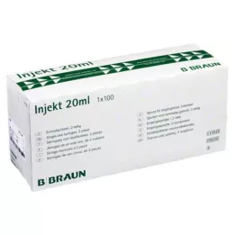 INJEKT Solo fecskendő 20 ml Luer excenter PVC-fr., 100X20 ml