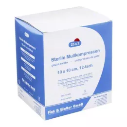 MULLKOMPRESSEN 10x10 cm steril 12-szeres, 25X2 db