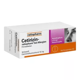 CETIRIZIN-ratiopharm allergiákra 10 mg filmtabletta, 100 db