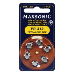 Elemek hallókészülékekhez Maxsonic PR312, 6 db