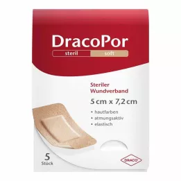 DRACOPOR Sebtapasz 5x7,2 cm steril bőrszínű, 5 db