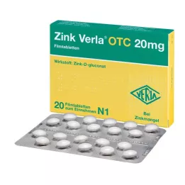 ZINK VERLA OTC 20 mg-os filmtabletta, 20 db