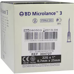 BD MICROLANCE Kanül 22 G 1 0,7x25 mm, 100 db