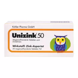 UNIZINK 50 gyomornedv-ellenálló tabletta, 50 db