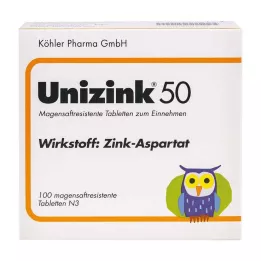 UNIZINK 50 gyomornedv-ellenálló tabletta, 100 db