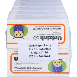 UNIZINK 50 db gyomornedv-ellenálló tabletta, 10X50 db