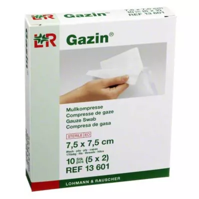 GAZIN Géz komp. 7,5x7,5 cm steril 8 rétegű, 5X2 db