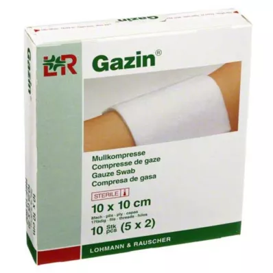 GAZIN Géz komp.10x10 cm steril 8 rétegű, 5X2 db