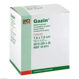 GAZIN Géz komp. 7,5x7,5 cm steril 8 rétegű, 25X2 db