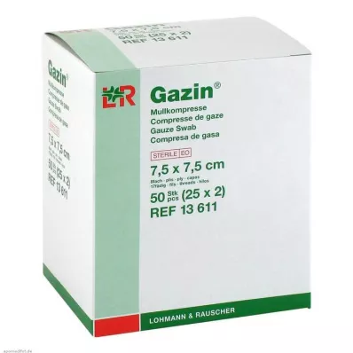 GAZIN Géz komp. 7,5x7,5 cm steril 8 rétegű, 25X2 db