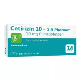 CETIRIZIN 10-1A Pharma filmtabletta, 50 db