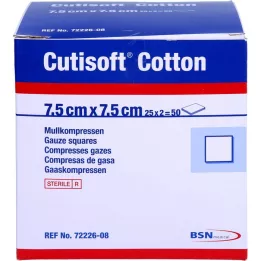 CUTISOFT pamut ster 7,5x7,5 cm ster.12fach, 25x2 db