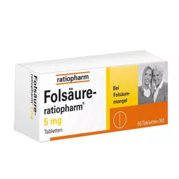 FOLSÄURE-RATIOPHARM 5 mg-os tabletta, 50 db