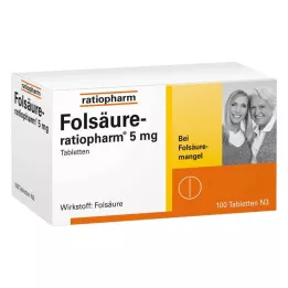 FOLSÄURE-RATIOPHARM 5 mg-os tabletta, 100 db