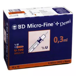 BD MICRO-FINE+ Inzulinfecskendő 0,3 ml U100 0,3x8 mm, 100 db