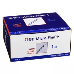 BD MICRO-FINE+ insulinspr.1 ml U100 12,7 mm, 100x1 ml