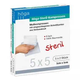 HÖGA-KOMPRESSEN 5x5 cm steril 8 utas, 5X2 db
