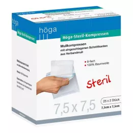 HÖGA-KOMPRESSEN 7,5x7,5 cm steril 8 utas, 25X2 db