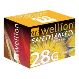 WELLION Biztonsági lándzsák 28 G Biztonsági eldobható lándzsák, 25 db