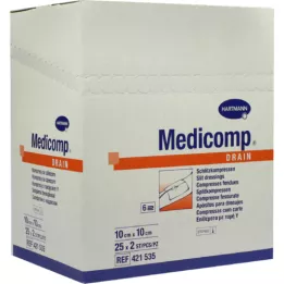 Medicomp leeresztő tömörítés 10x10 cm steril, 25x2 db