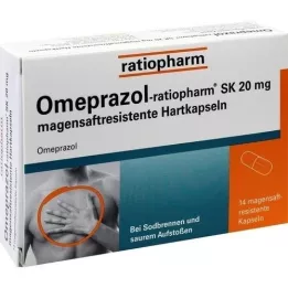 Omeprazolratiopharm SK 20 mg gyomor saftr.harps., 14 db