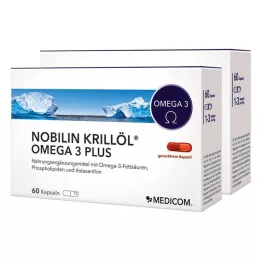 NOBILIN Krill Oil Omega-3 Plus kapszula, 2X60 db