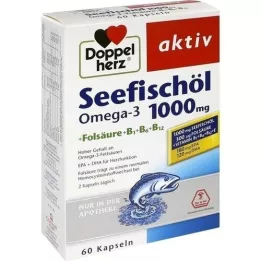 DOPPELHERZ Sea Fish Oil omega-3 1000 mg+fols.kaps., 60 db